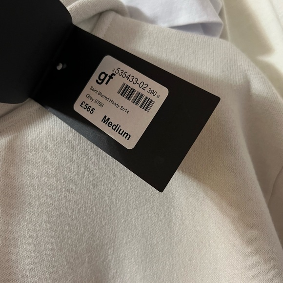 SAINT LAURENT Grey Mirage Logo Hoodie - Picture 8 of 14